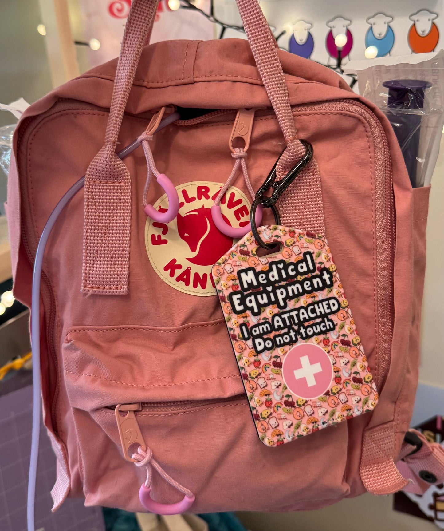 Medial bag tag pink Jellycat- “Medical Equipment I am attached do not touch”