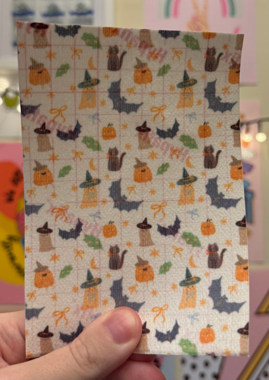 Halloween, bats, cats and pumpkins drawings tubie tape Halloween