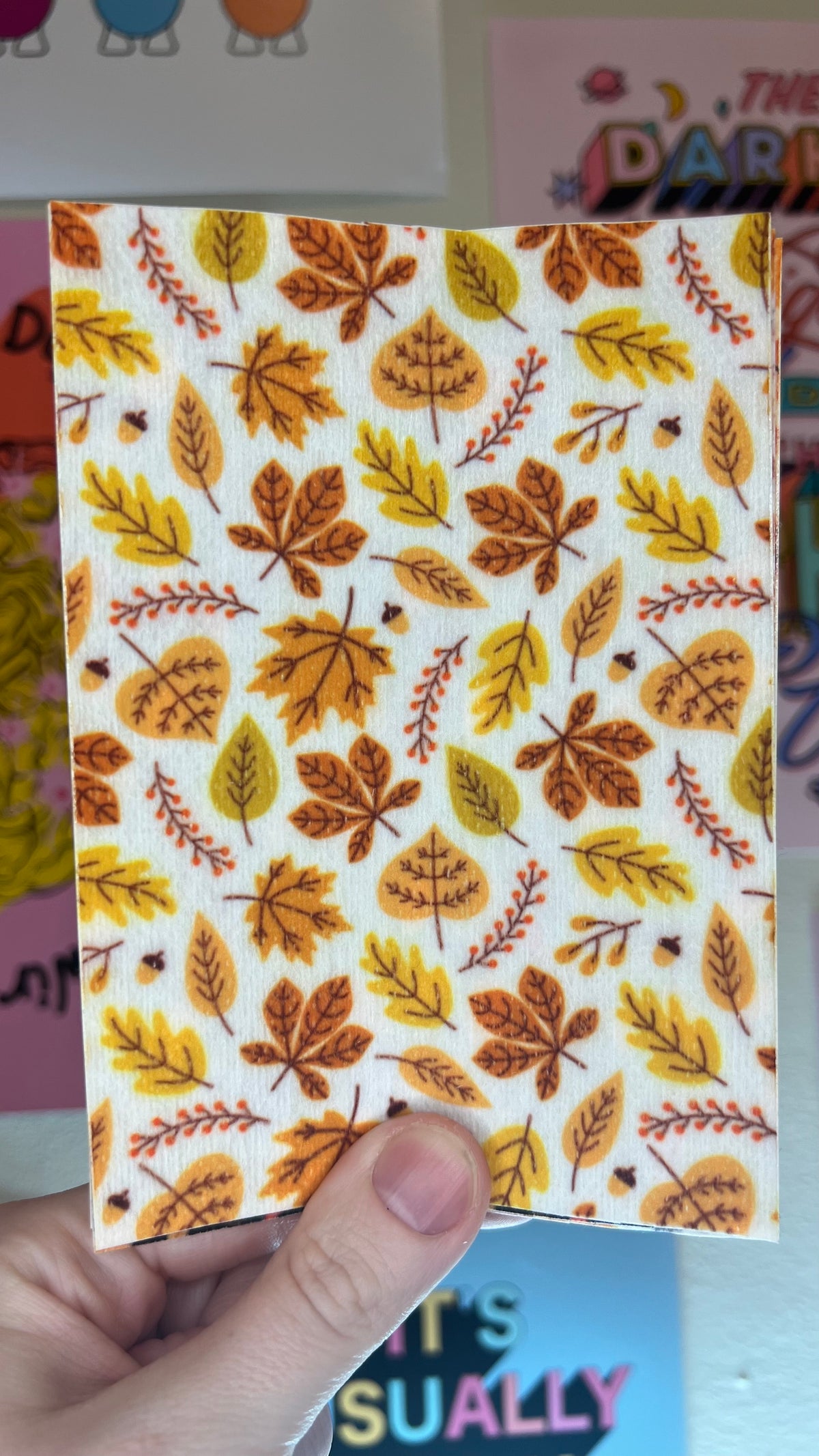 Orange Autumn Leaves on White Tubie tape