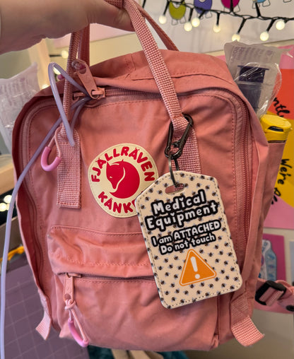 Medial bag tag - “Medical Equipment I am attached do not touch” bumble bees
