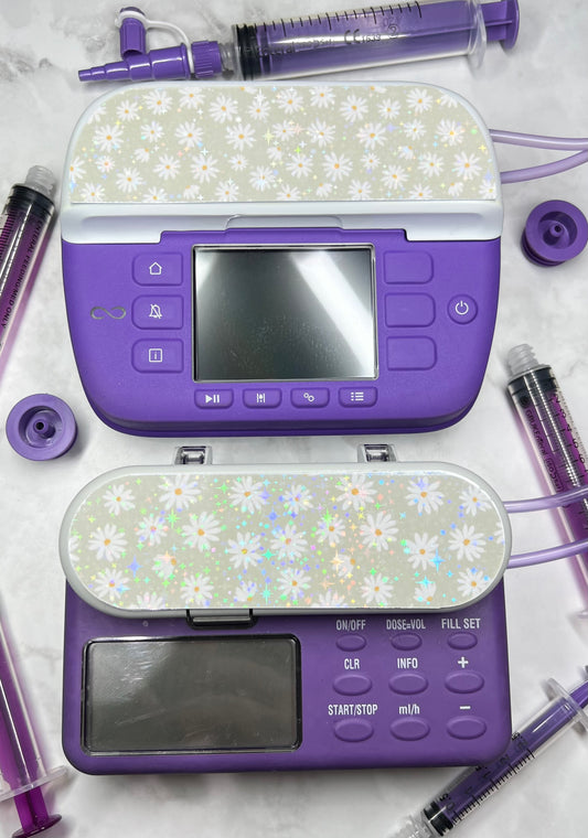 Sage green flowers Nutricia pump sticker