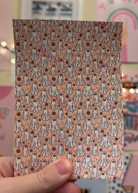 Pink ghosts Halloween tubie tape