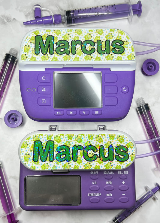 Frog personalised Nutricia infinity and infinity 3 pump sticker