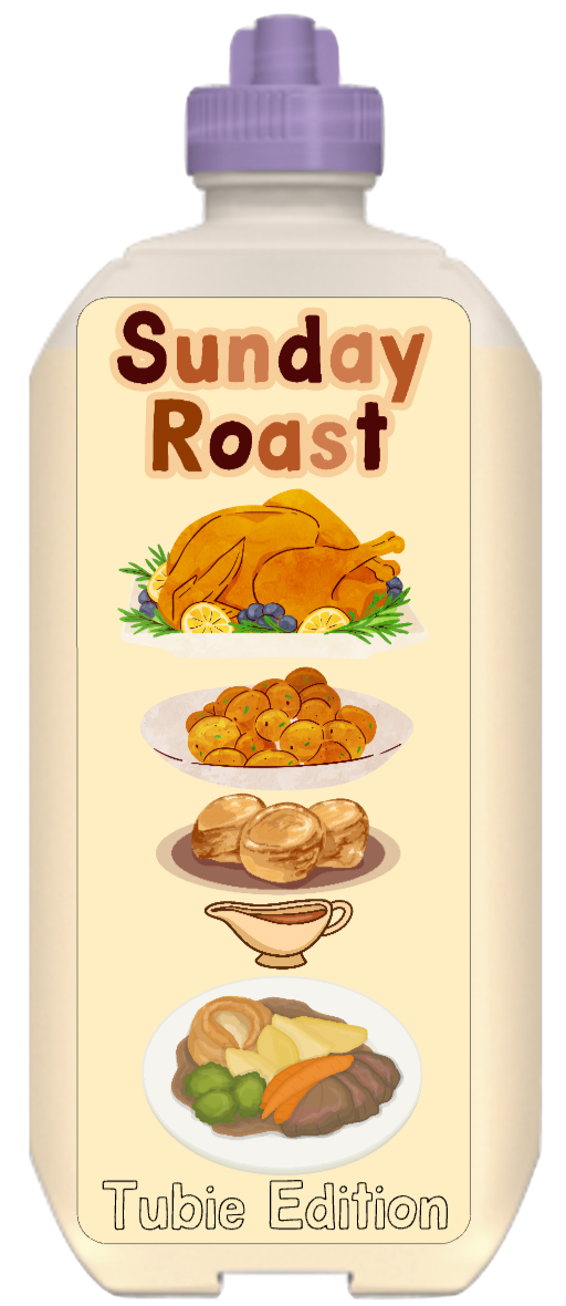 (Nestlé peptamen) Sunday roast tubie edition - Foodie al Tubie (feed bottle stickers)