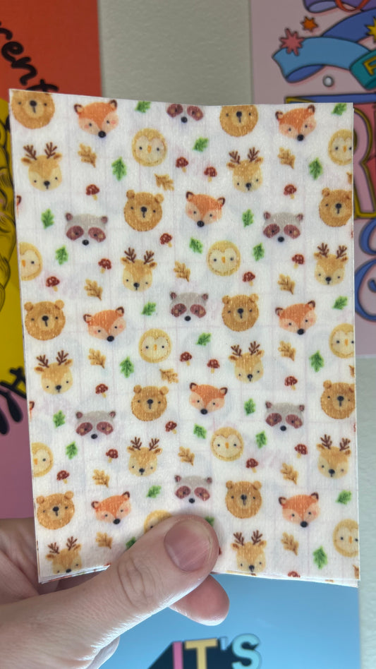 Woodland animals cute foxes, bears and owls Forrest friends Tubie tape