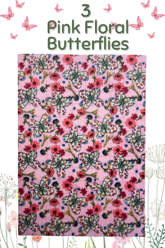 Pink floral butterflies Tubie tape