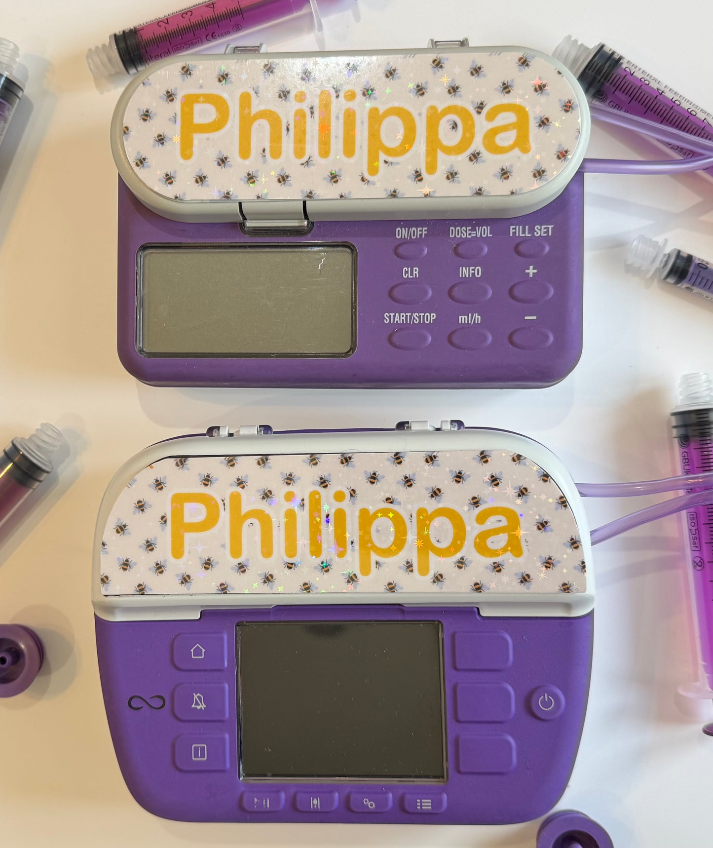 personalised both Nutricia infinity and infinity 3 pump types available (pump sticker) bumble bee