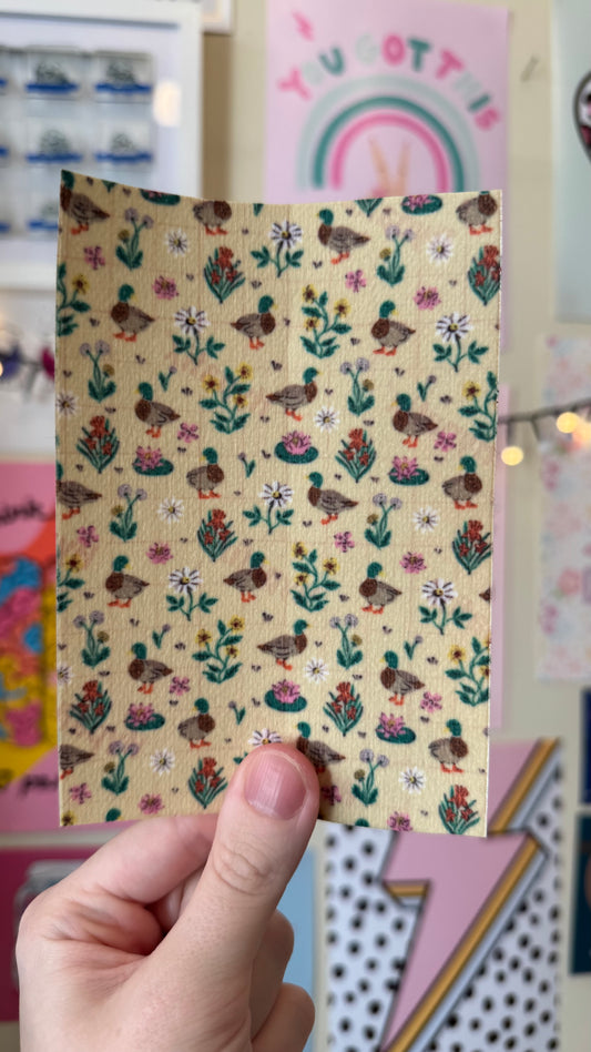 Mallard ducks flowers and water lilies Tubie tape