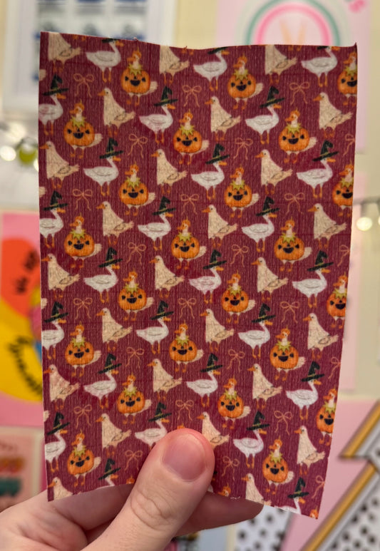 Pumpkins, ghosts & Halloween ducks on purple tubie tape