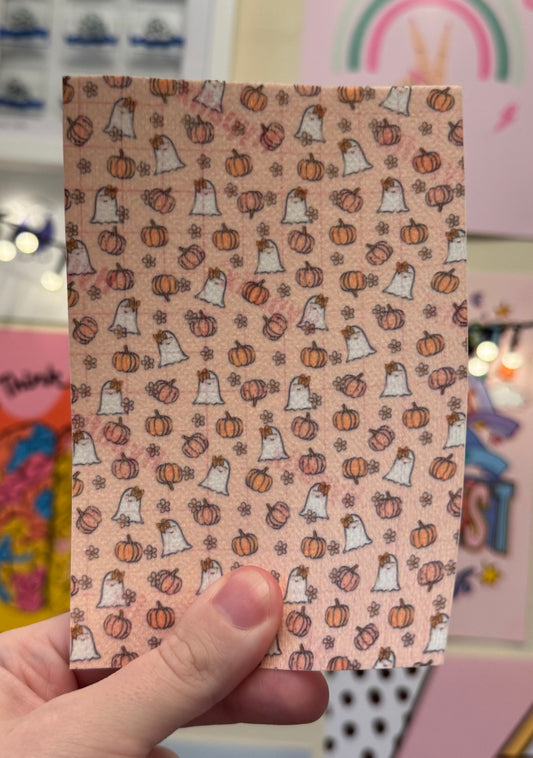 Cute Mini pink ghosts and pumpkins Halloween tubie tape