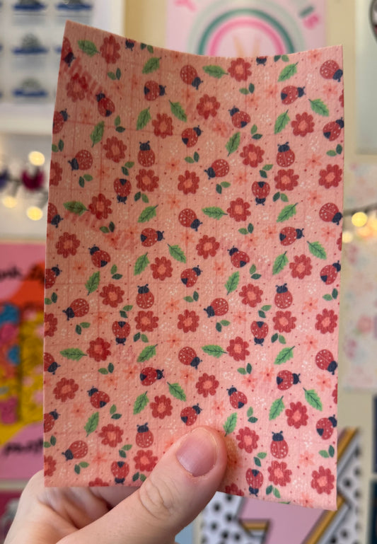 Ladybirds / ladybugs and flowers Cute petite summer 2025 patterns Tubie tape