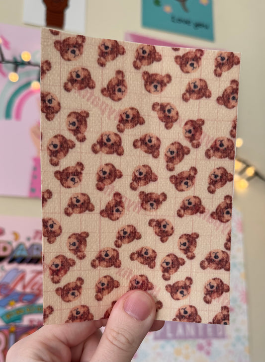 Cuddly teddy bear faces tubie tape