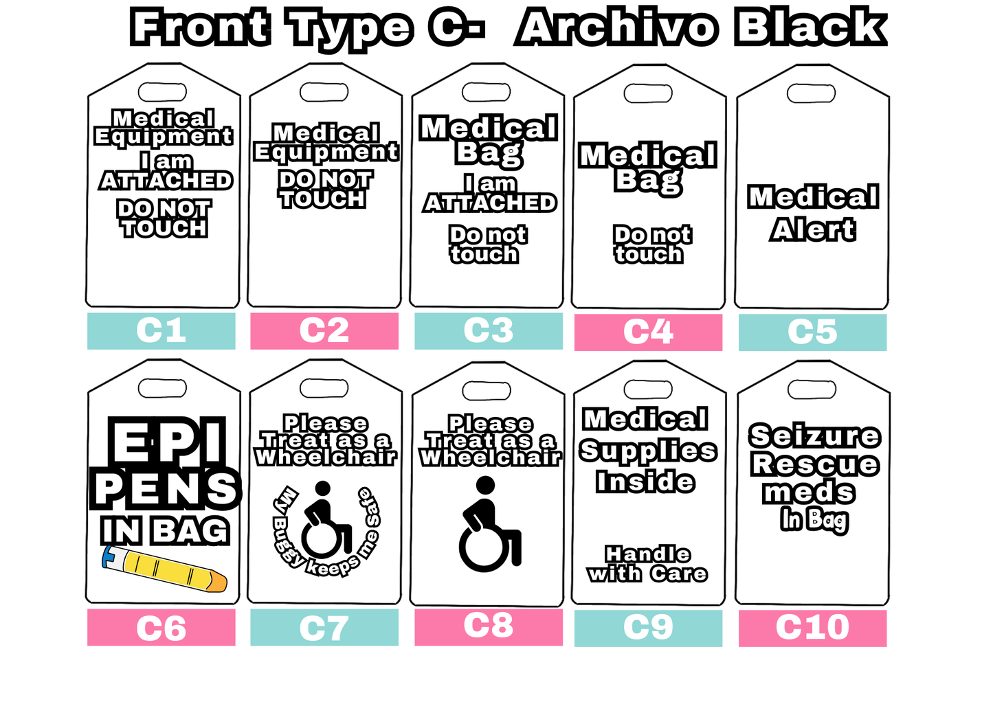 Create Your Own Christmas Medical Bag Tag