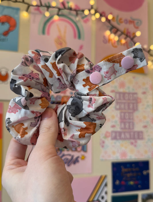 Adorable pigs and piglets Tubie scrunchies