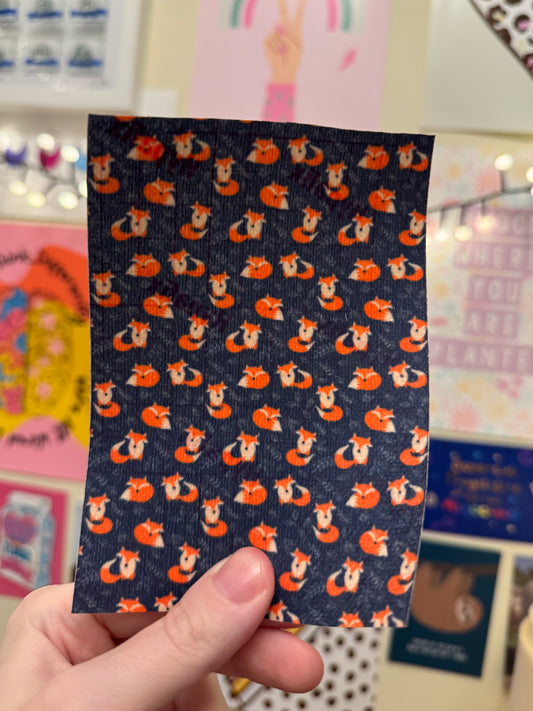 Autumn fox on navy Tubie tape collection