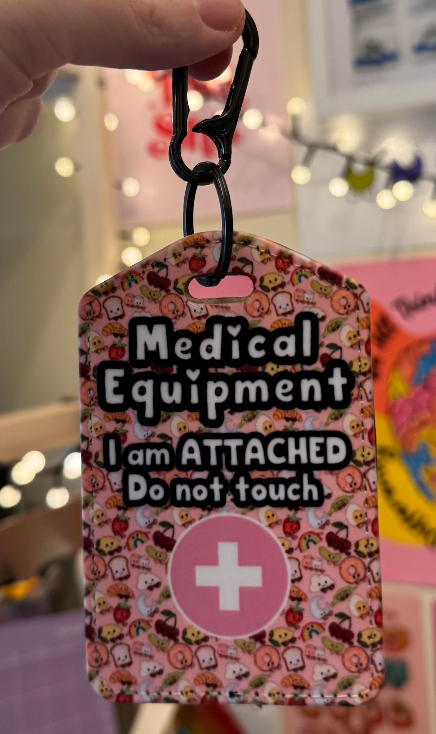 Medial bag tag pink Jellycat- “Medical Equipment I am attached do not touch”