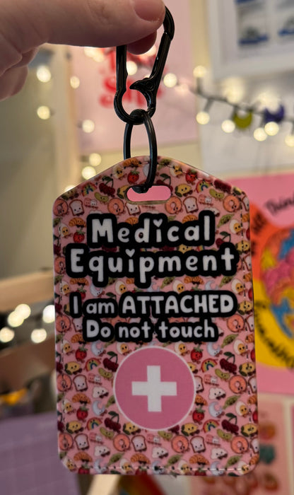Medial bag tag pink Jellycat- “Medical Equipment I am attached do not touch”
