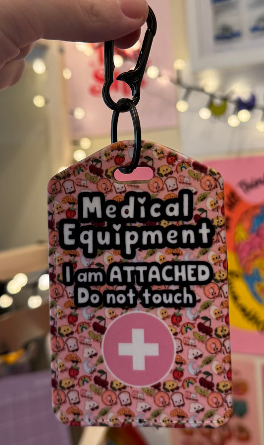 Medial bag tag pink Jellycat- “Medical Equipment I am attached do not touch”