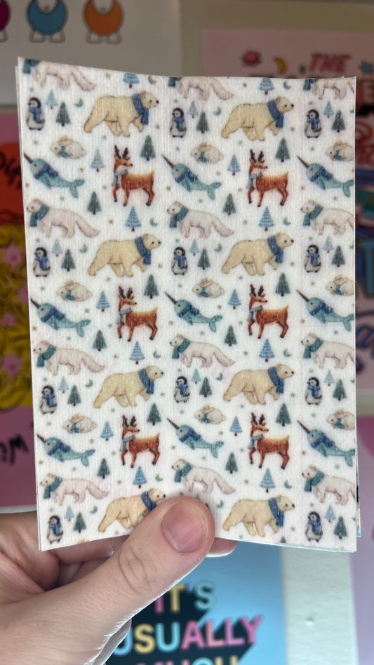 Arctic friends scarfs arctic foxes and polar bears tubie tape