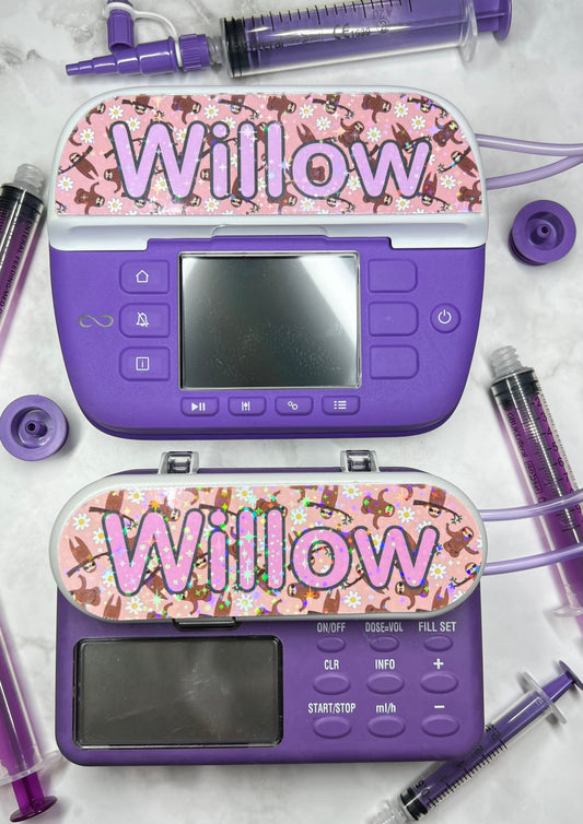 Zen sloths personalised Nutricia infinity and infinity 3 pump sticker