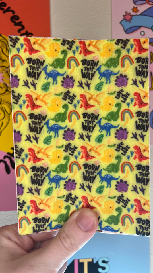 Pride dinosaurs LGBT born this way Tubie tape