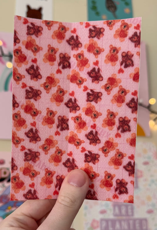 Pink love teddy bears tubie tape
