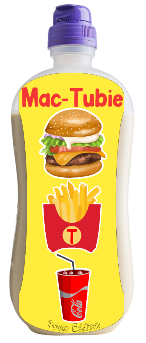 Mac-Tubie - “BURGER” tubie edition - Foodie al Tubie feed bottle stickers
