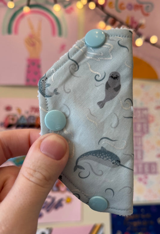 Summer ocean playful seals and narwhals Port covers