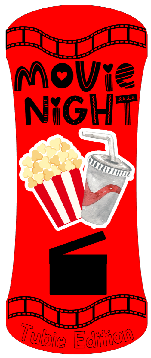 Movie night - popcorn and fizzy drink tubie edition - Foodie al Tubie feed bottle stickers
