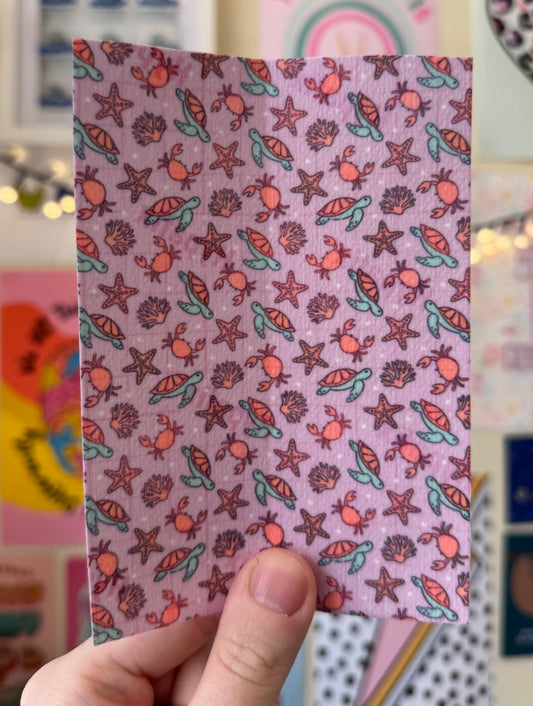 Pink sea animals turtles, crabs and star fish summer 2025 collection ! Tubie tape