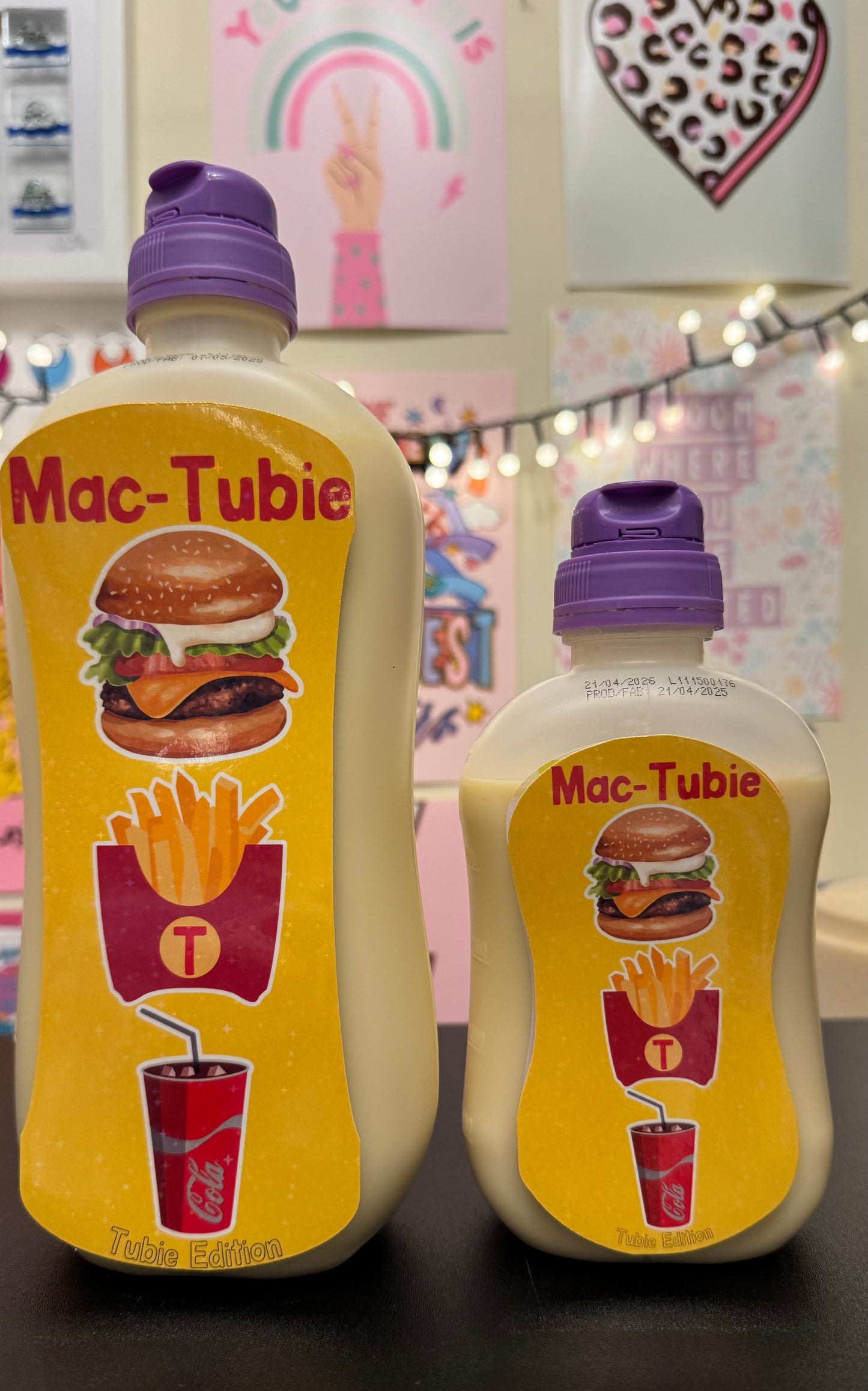 Mac-Tubie - “BURGER” tubie edition - Foodie al Tubie feed bottle stickers