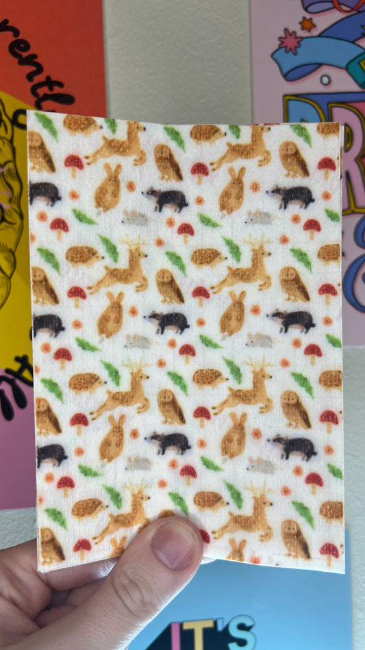 Forrest friends, dears owls, badgers and rabbits Tubie tape