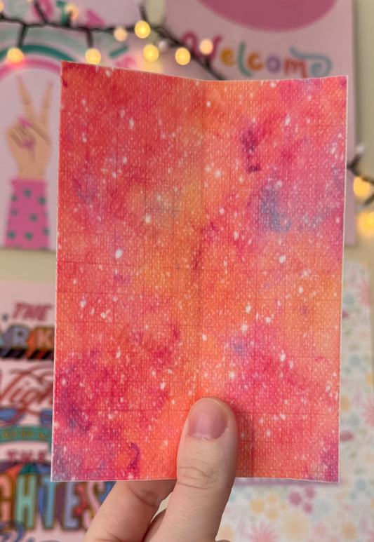 Galaxy pink orange and red tubie tape