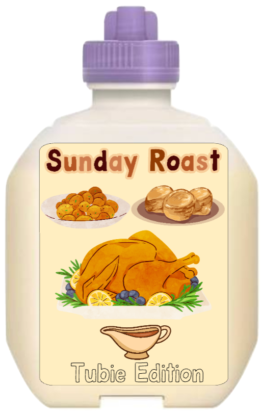 (Nestlé peptamen) Sunday roast tubie edition - Foodie al Tubie (feed bottle stickers)