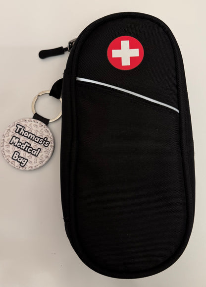 Dinos Mini personalised bag tag - “your NAME! Medical bag” 5cm medical bag tag!