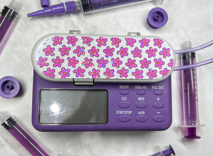 Pink flowers Nutricia pump sticker