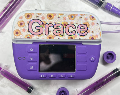 Bumble bees and flowers personalised Nutricia infinity and infinity 3 pump sticker