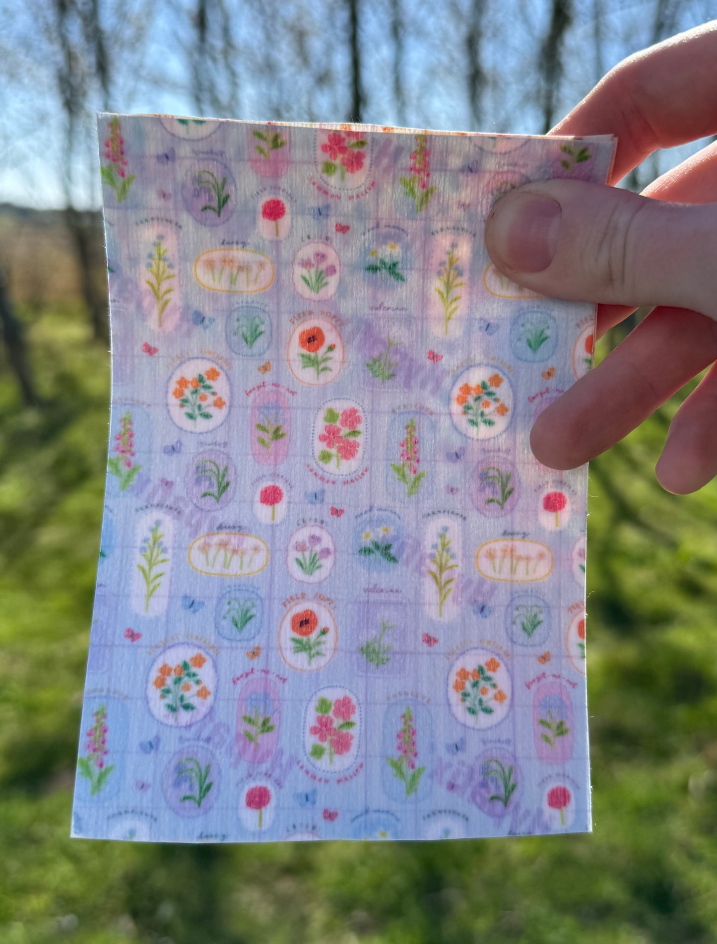 Blue ditsy floral Tubie tape