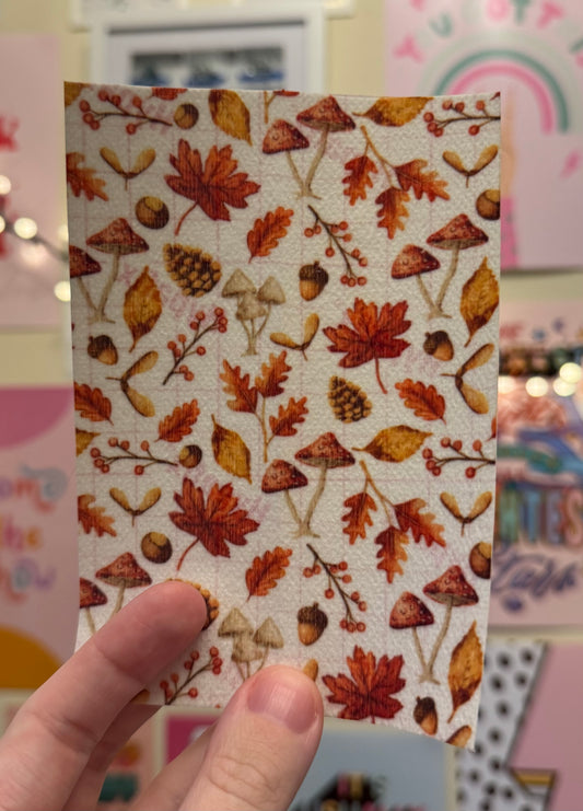 Mushrooms & autumn leaves tubie tape