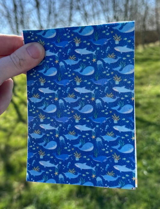 Navy under the sea (sharks and whales) Tubie tape