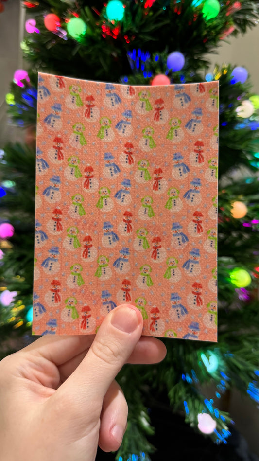 Pink cosy snowman Winter Tubie tape collection