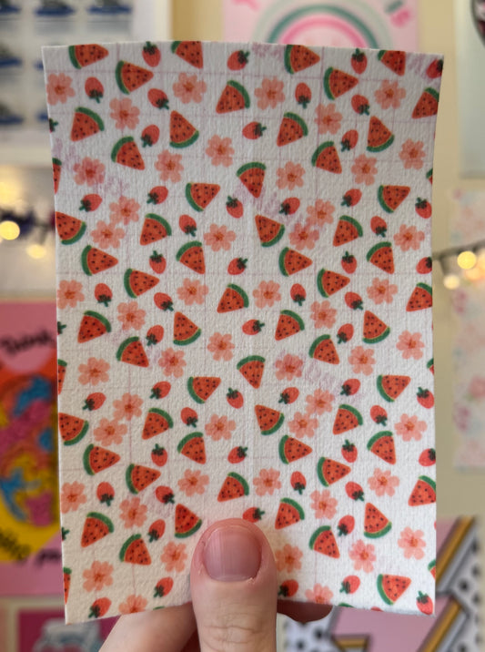 Watermelons, strawberries and flowers Cute petite summer 2025 patterns Tubie tape