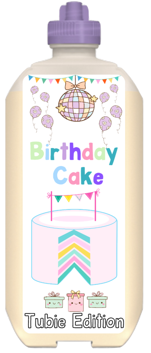 (Nestle Peptamen) Birthday cake tubie edition - Foodie al Tubie (feed bottle stickers)