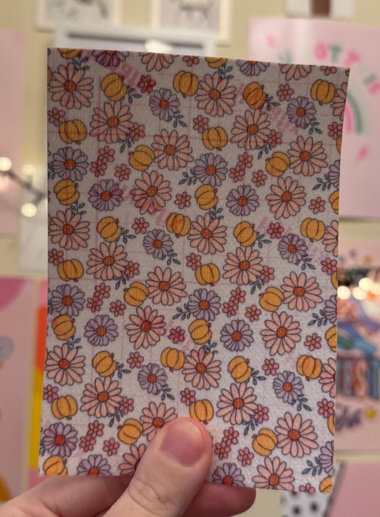 Flowers & pumpkins Halloween tubie tape
