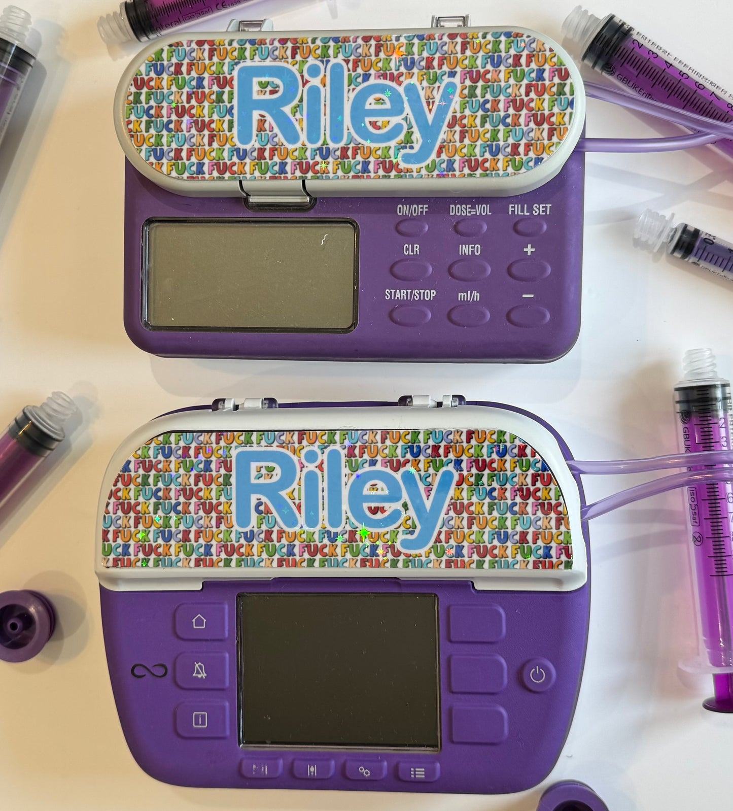 personalised both Nutricia infinity and infinity 3 pump types available. rainbow fuck swearing pump sticker!