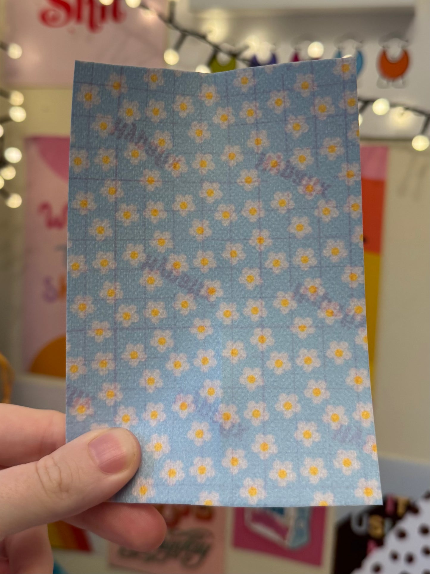 Summer daisies on blue Tubie tape