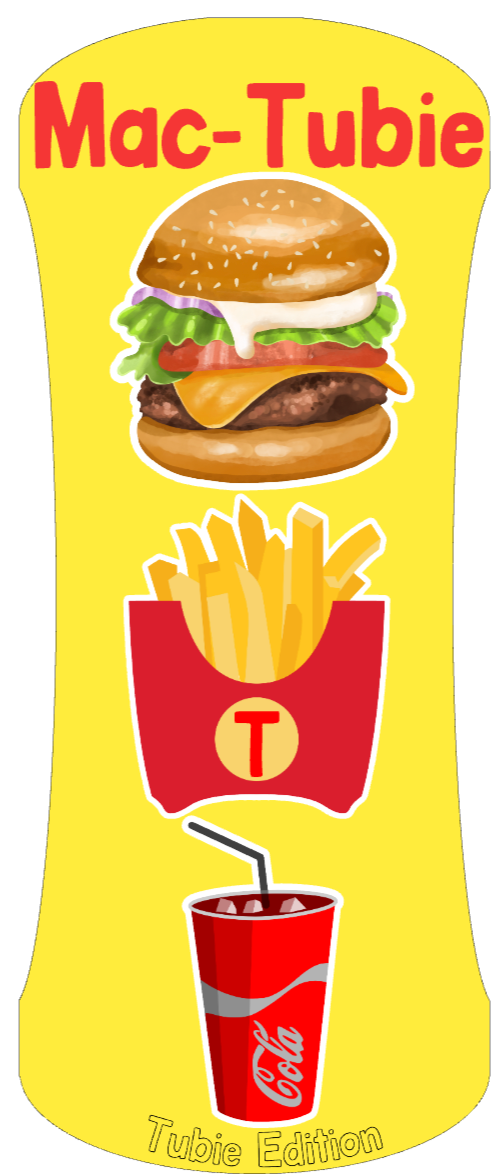 Mac-Tubie - “BURGER” tubie edition - Foodie al Tubie feed bottle stickers