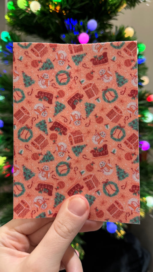 Pink Sleighs, gingerbread house, and wreaths Winter Tubie tape collection