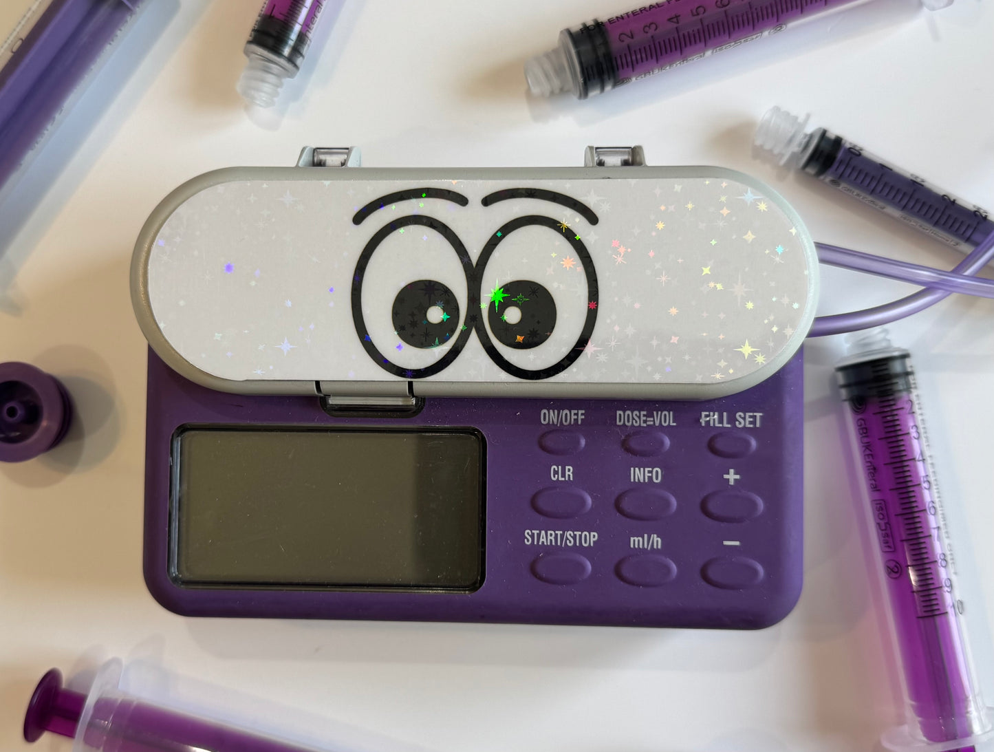 Friendly eyes Both Nutricia pumps types available silly sticker face collection pump sticker