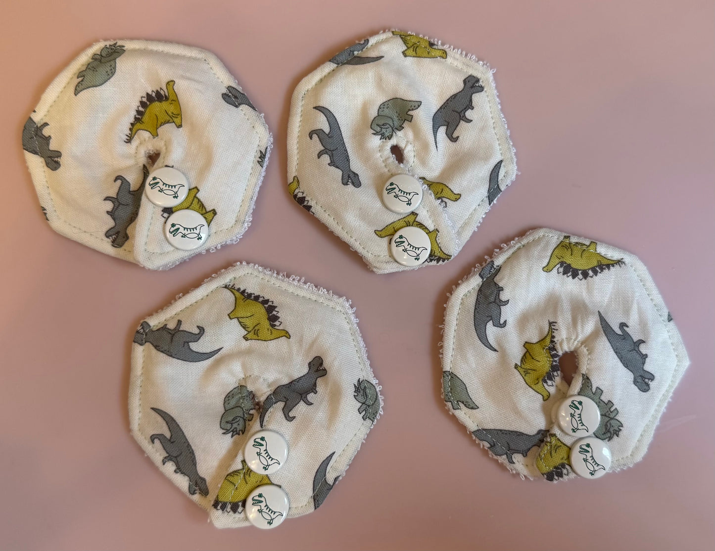 4pcs green Dino and dinosaurs Tubie pad multipack collection